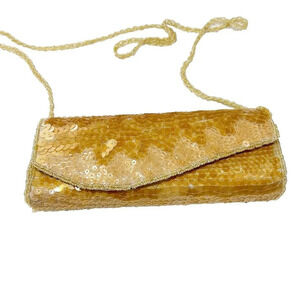 Bijoux Terner Women Quartz Sand Evening Clutch Bag Beaded Sequin Formal Shoulder